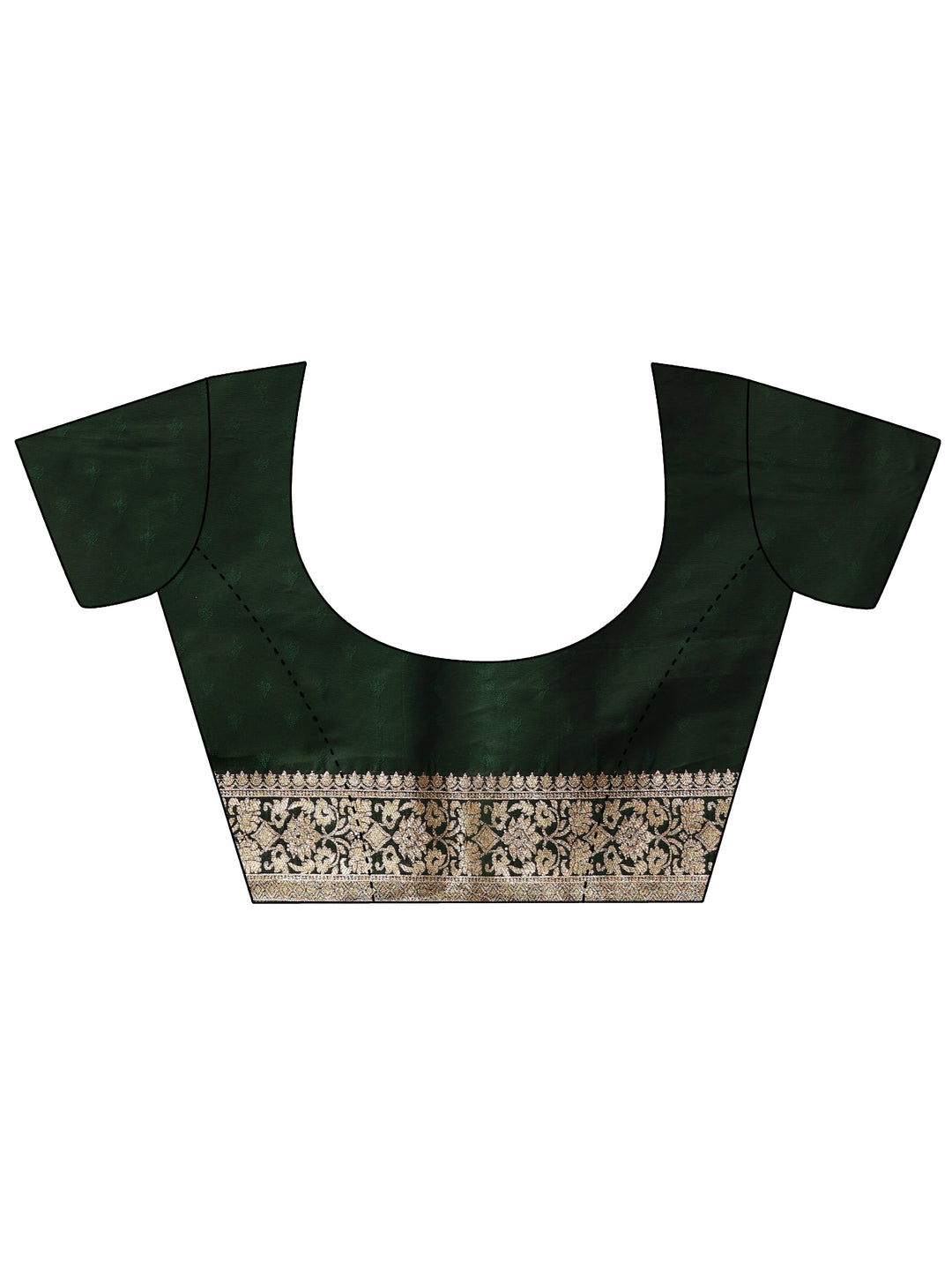 Libas Dark Green Leaf Motif  Woven Design Silk Blend Saree