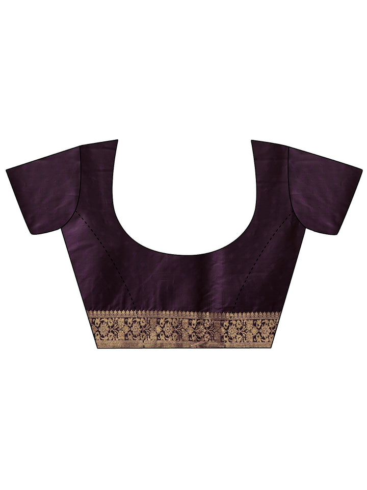 Libas Purple Woven Design Silk Blend Saree