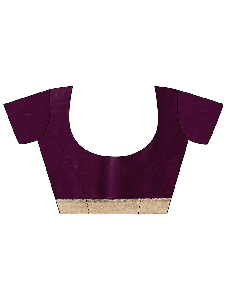 Libas Wine Chevron Brocade Saree with Stone Work