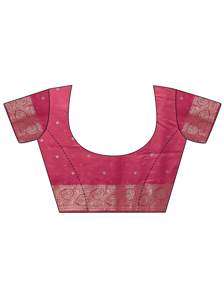 Libas Peach Pink Striped Woven Design Silk Blend Saree
