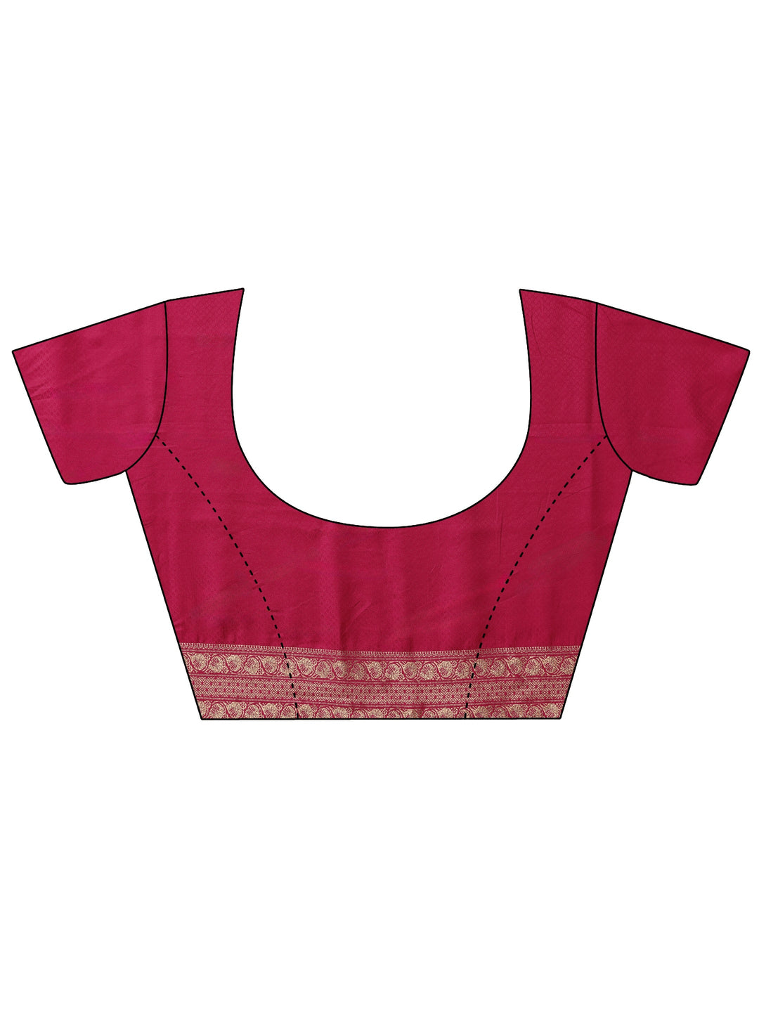 Libas Fuchsia Pink Floral Woven Design Silk Blend Saree
