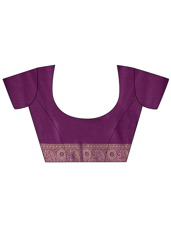 Libas Amethyst Purple Floral Brocade Saree with Stone Work
