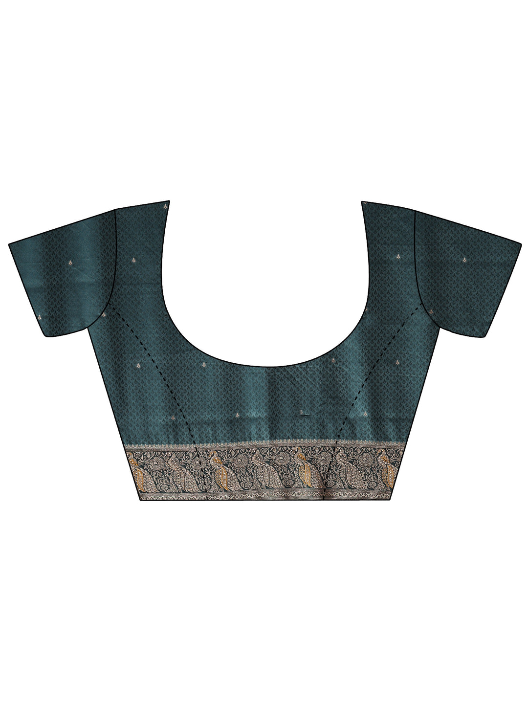Libas Dusty Blue Woven Design Silk Blend Saree with Stone Work