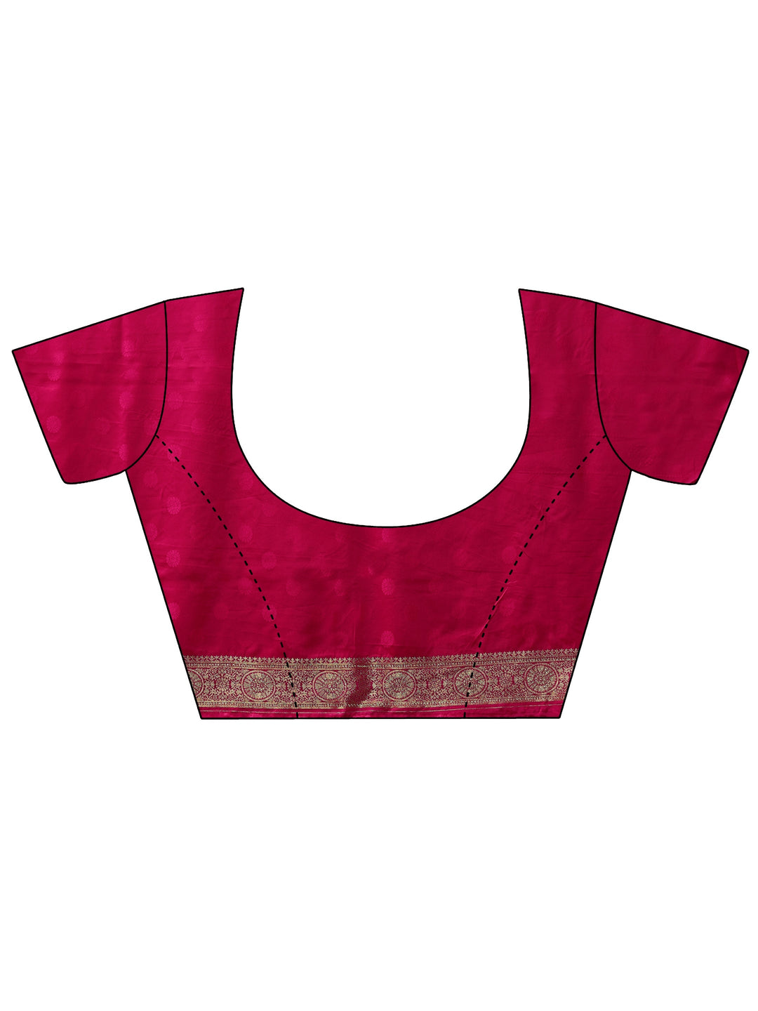 Libas Rani Pink Woven Design Satin Saree with Stone Work