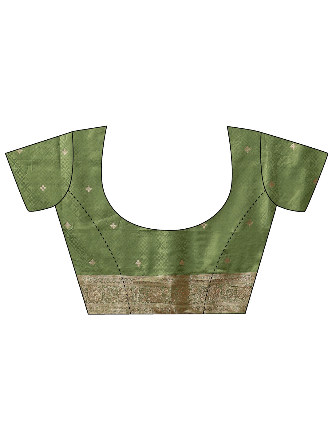 Libas Sage Green Woven Design Satin Saree with Stone Work