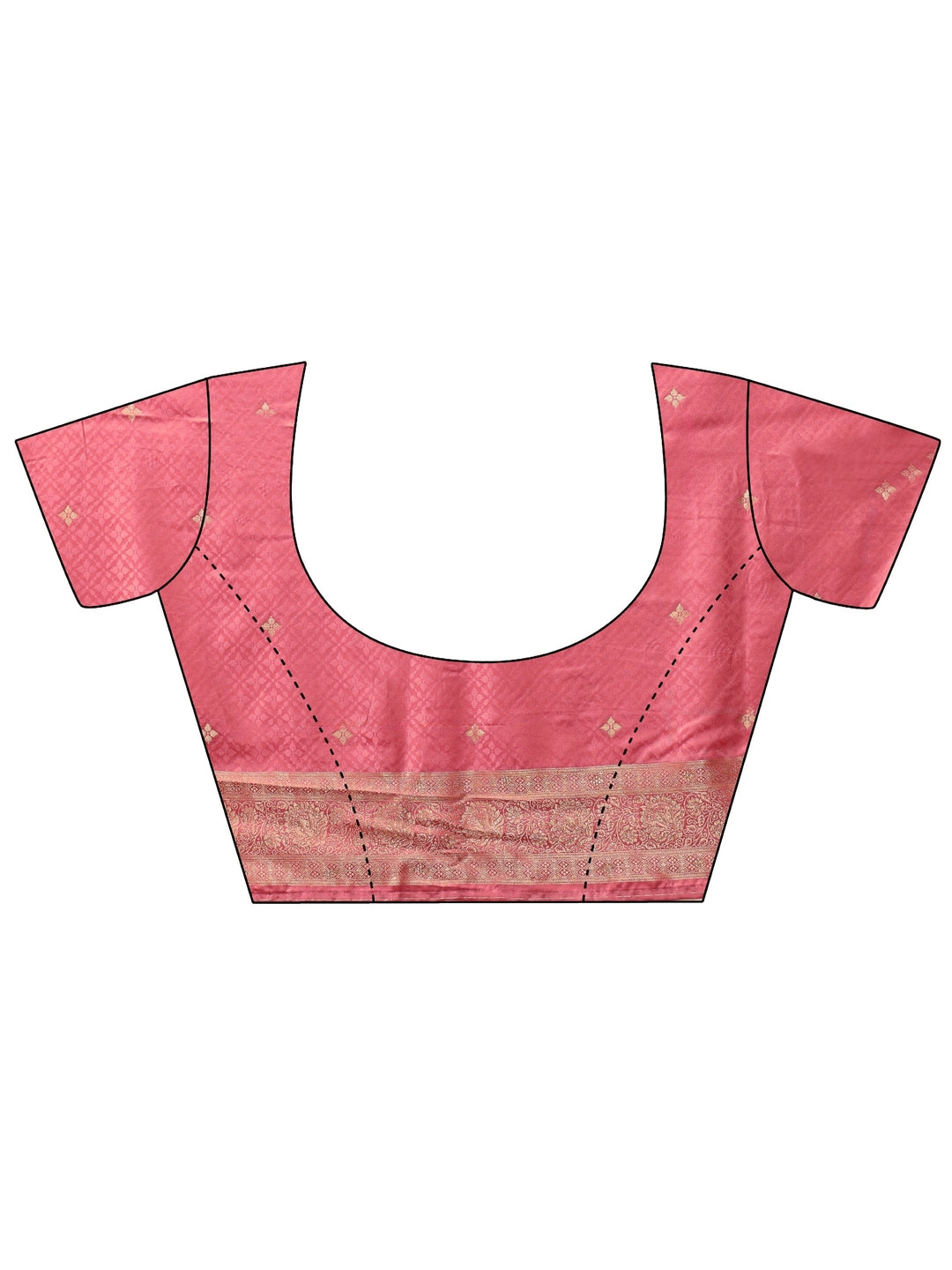 Libas Pink Floral Woven Design Satin Saree with Embellished Pallu