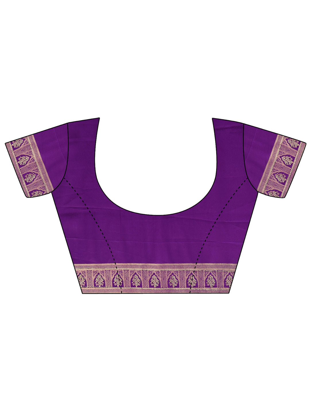 Libas Purple Elephant Woven Design Satin Saree