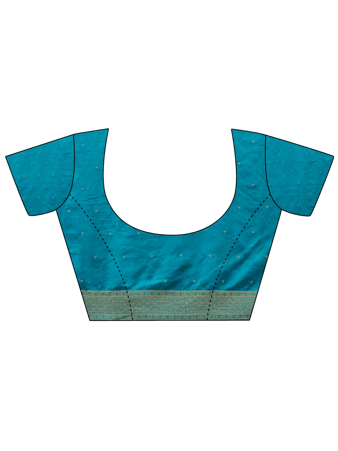 Libas Green and Blue Woven Design Satin Saree