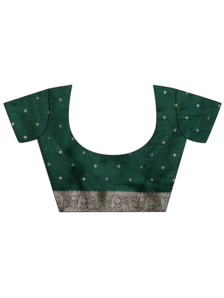 Libas Red and Green Ethnic Woven Design Silk Blend Saree