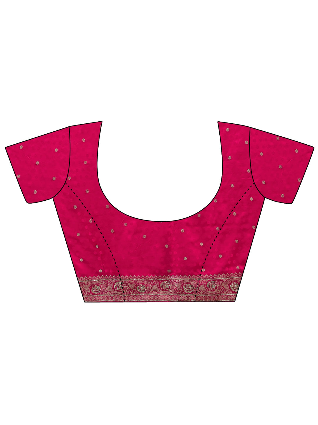 Libas Art Mustard and Red Banarasi Silk Saree with Stone Work