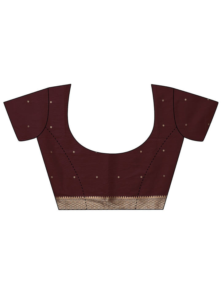 Libas Maroon Animal Motif Woven Design Silk Blend Saree