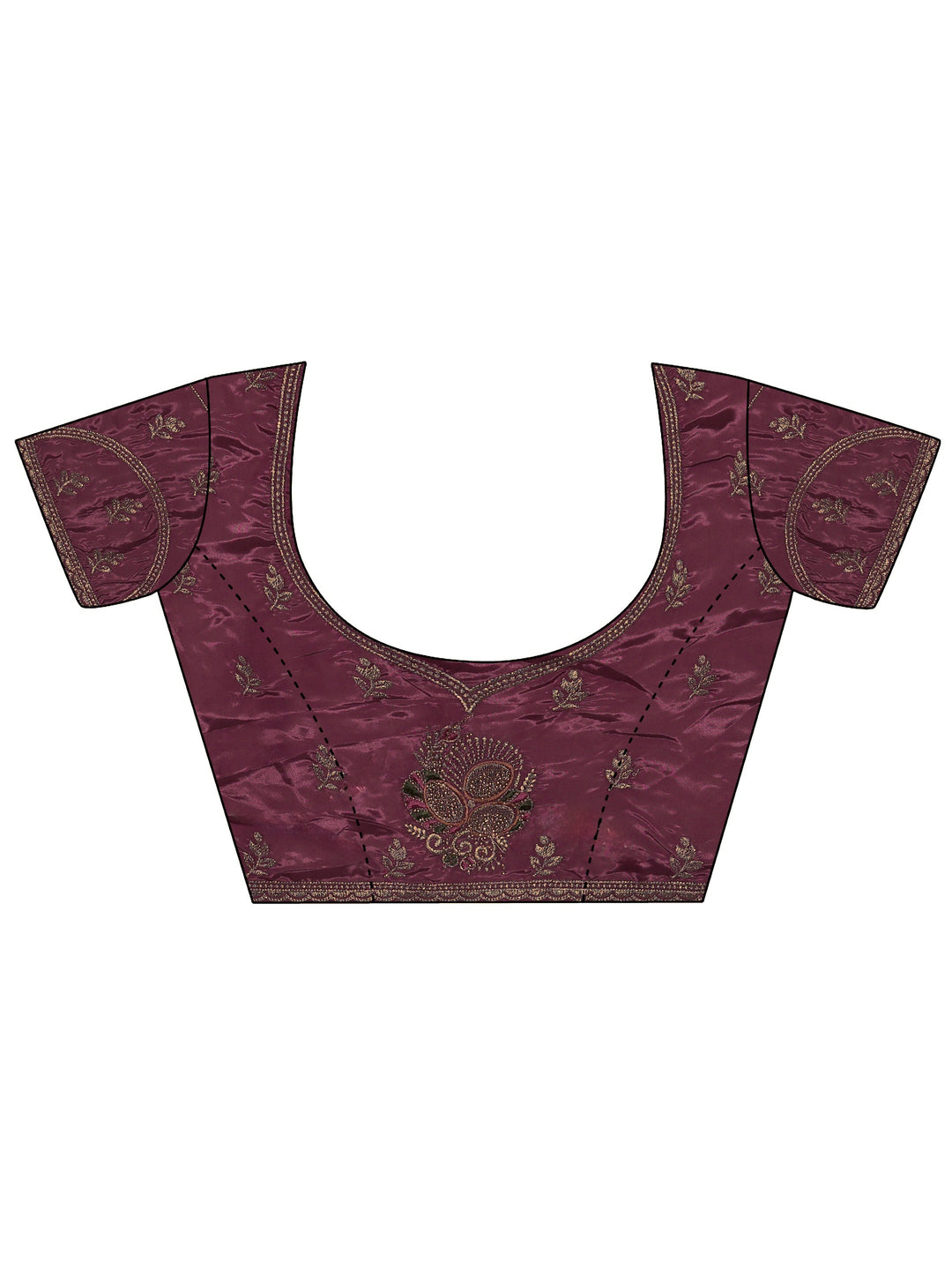 Libas Mauve Embroidered Satin Saree