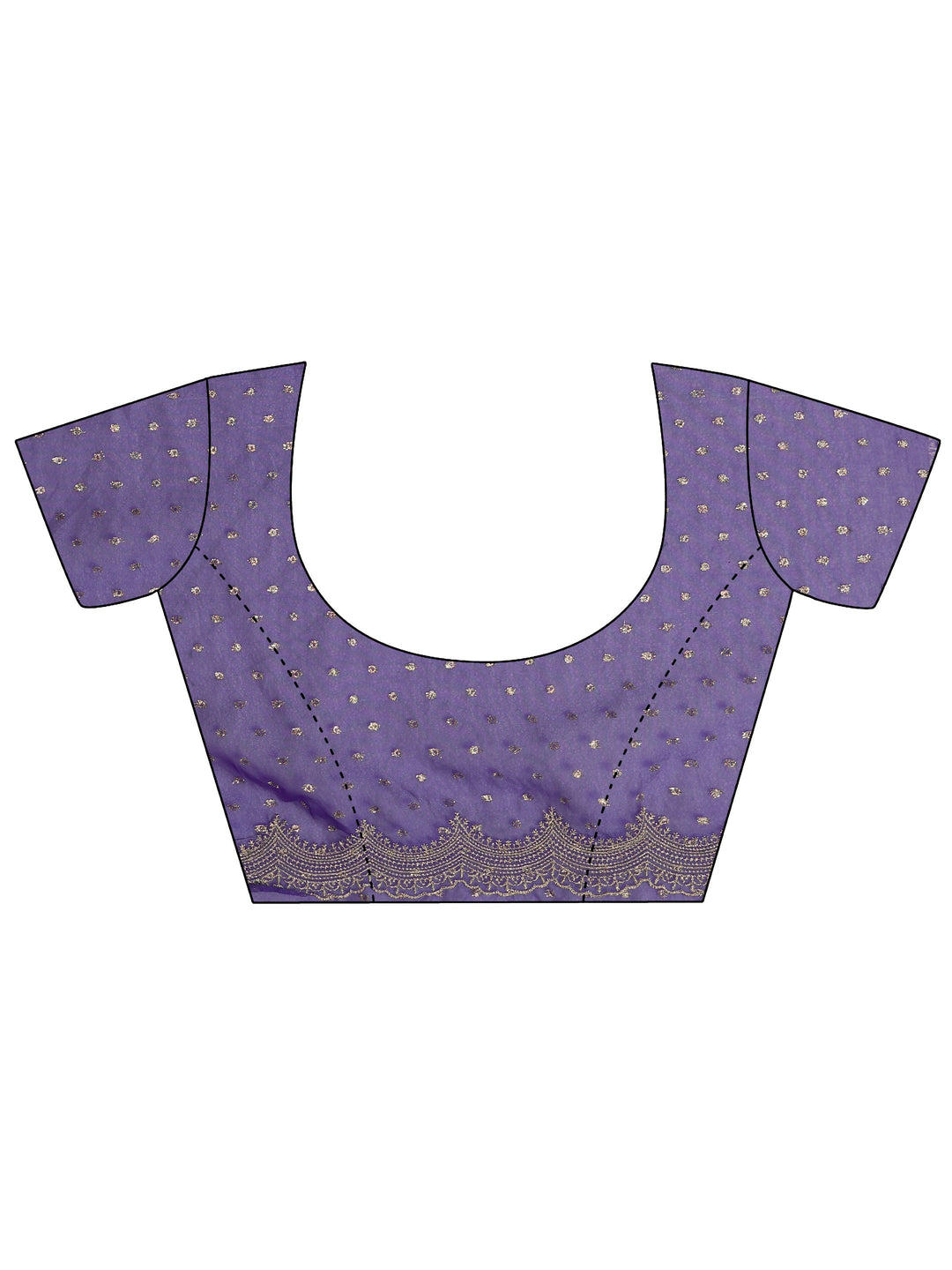 Libas Purple Woven Design Tissue Saree with Scalloped Border