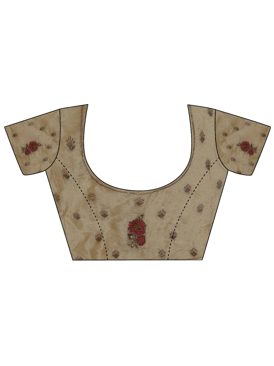 Libas Mustard Floral Embroidered Tissue Saree