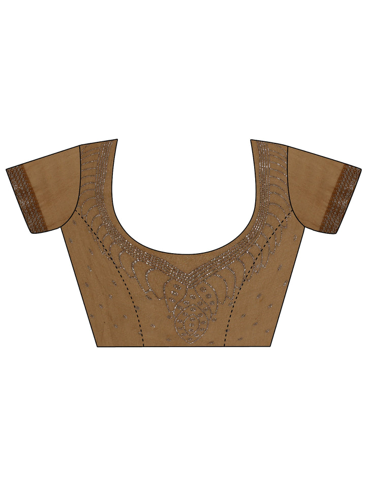 Libas Mustard Embellished Tissue Saree