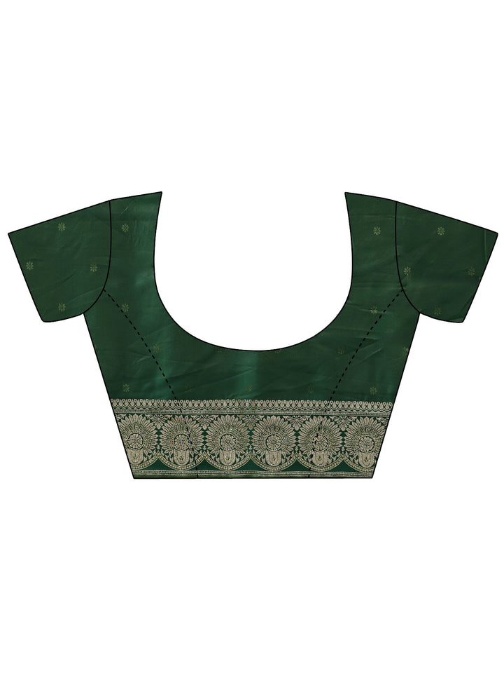 Libas Green Woven Design Silk Blend Tassel Saree