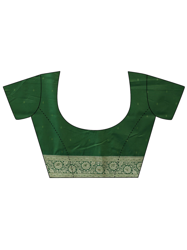 Libas Green Paisley Woven Design Satin Tassel Saree