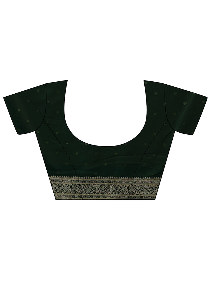 Libas Green Ethnic Woven Design Satin Saree with Stone Work