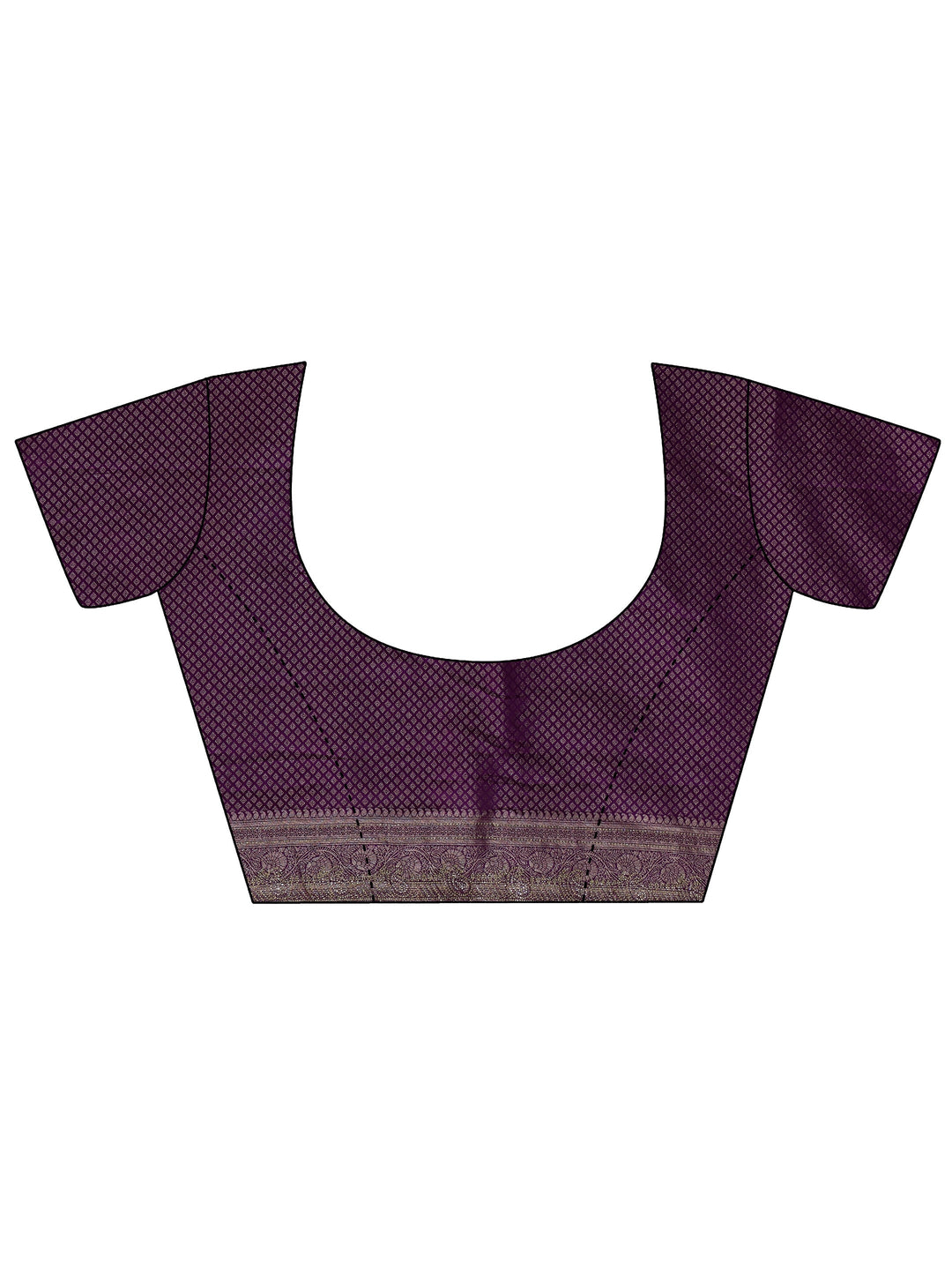 Libas Purple Floral Woven Design Silk Blend Saree with Stone Work
