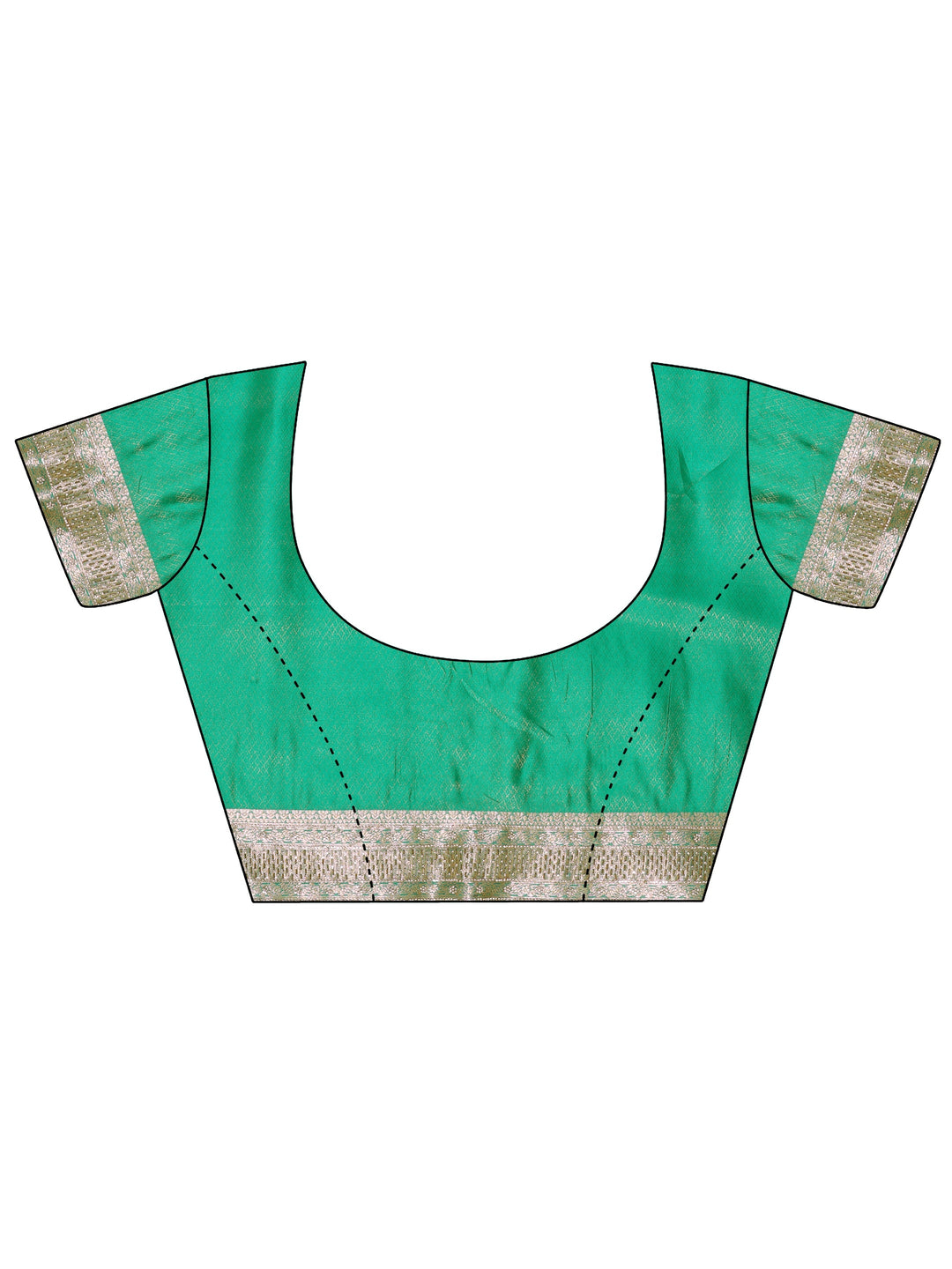 Libas Art Green Floral Woven Design Silk Blend Saree