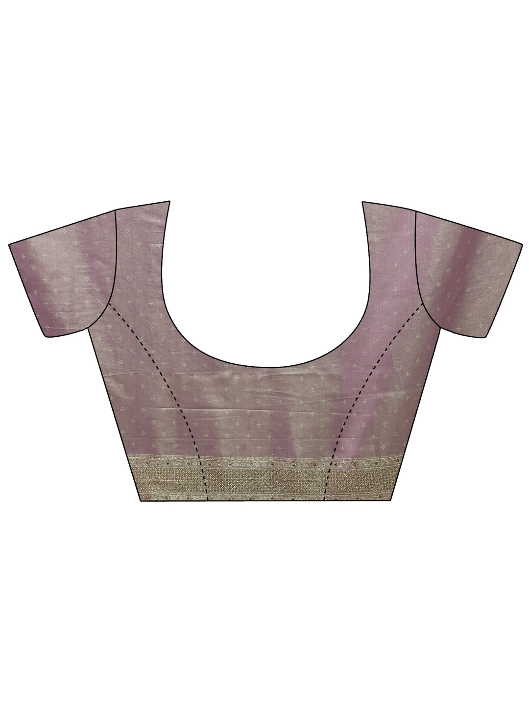 Libas Art Lavender Chevron Woven Design Silk Blend Embellished Saree