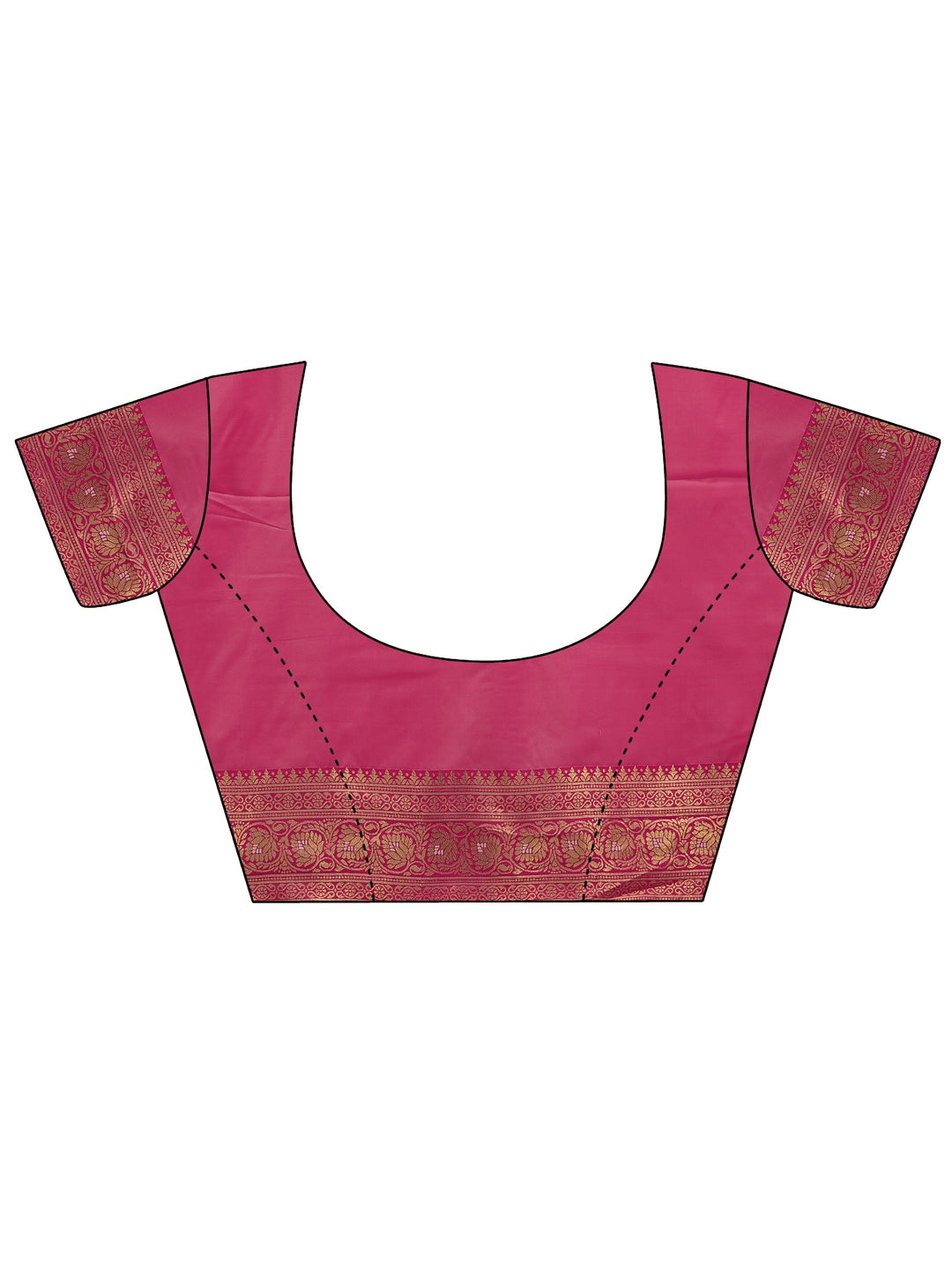 Libas Cream and Pink Woven Design Silk Blend Saree