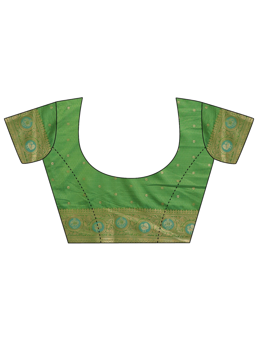 Libas Art Green Patola Style Woven Design Silk Blend Tassel Saree