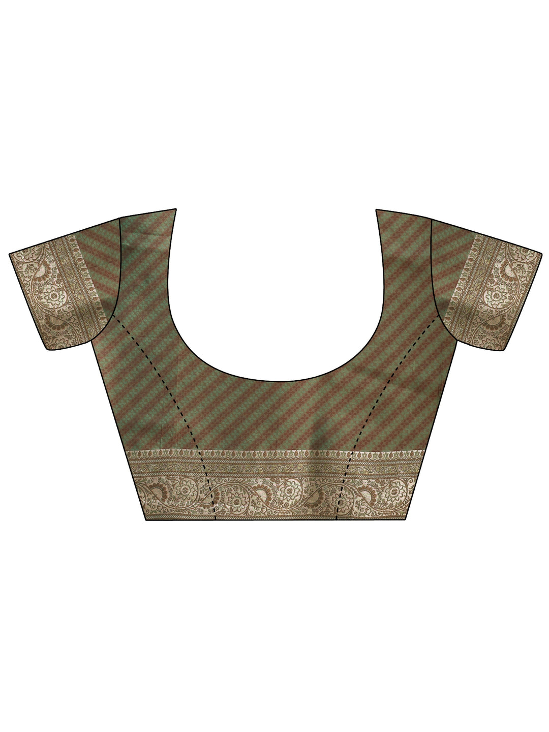 Libas Green Woven Design Silk Blend Tassel Saree