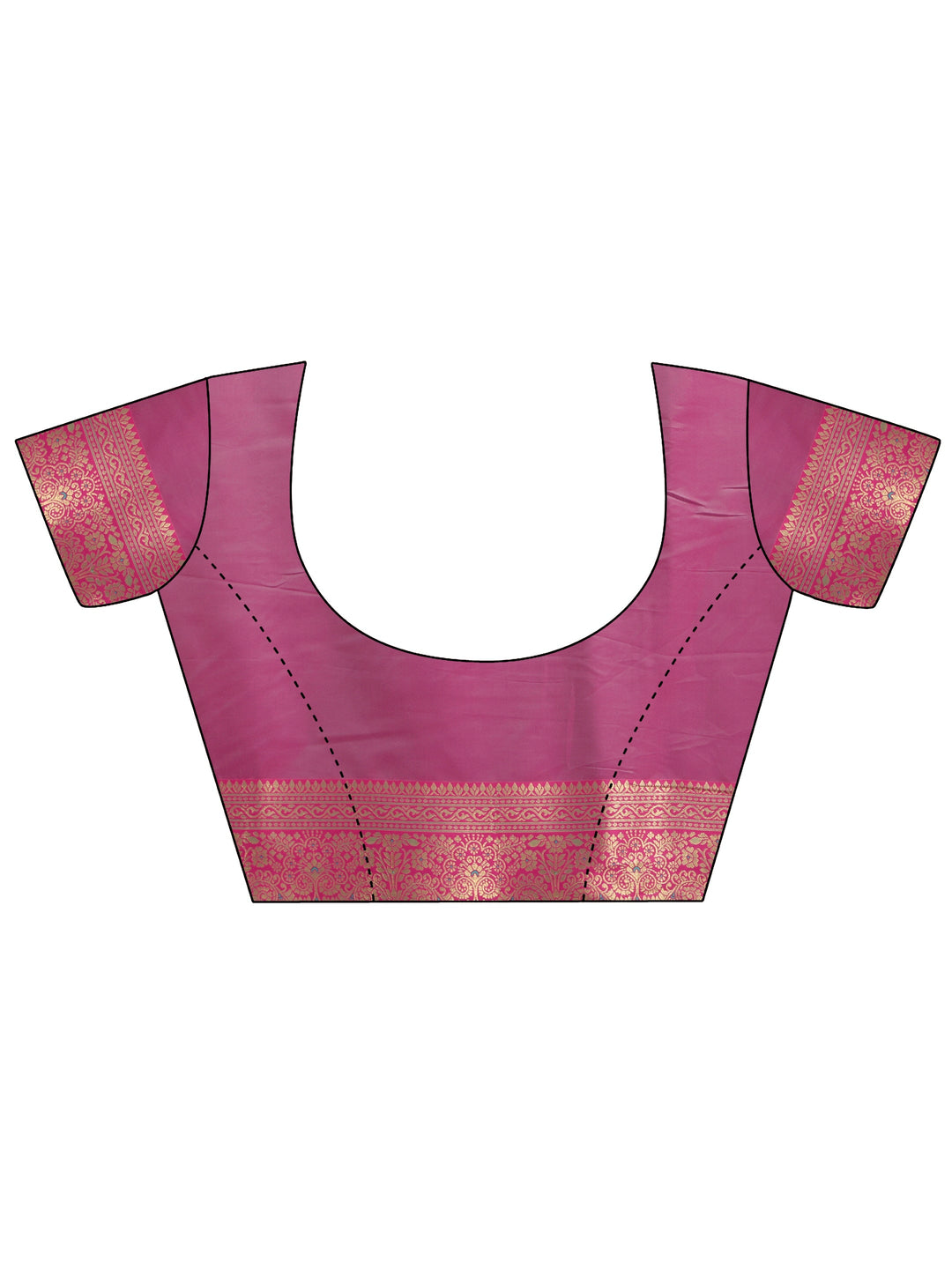 Libas Green and Pink Banarasi Silk Blend Tassel Saree