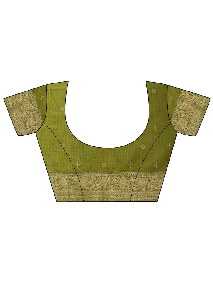 Libas Art Green Ethnic Woven Design Silk Blend Tassel Saree