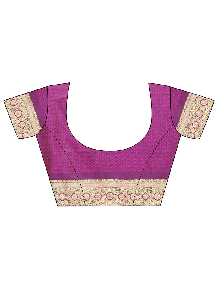 Libas Burgundy Banarasi Silk Blend Saree