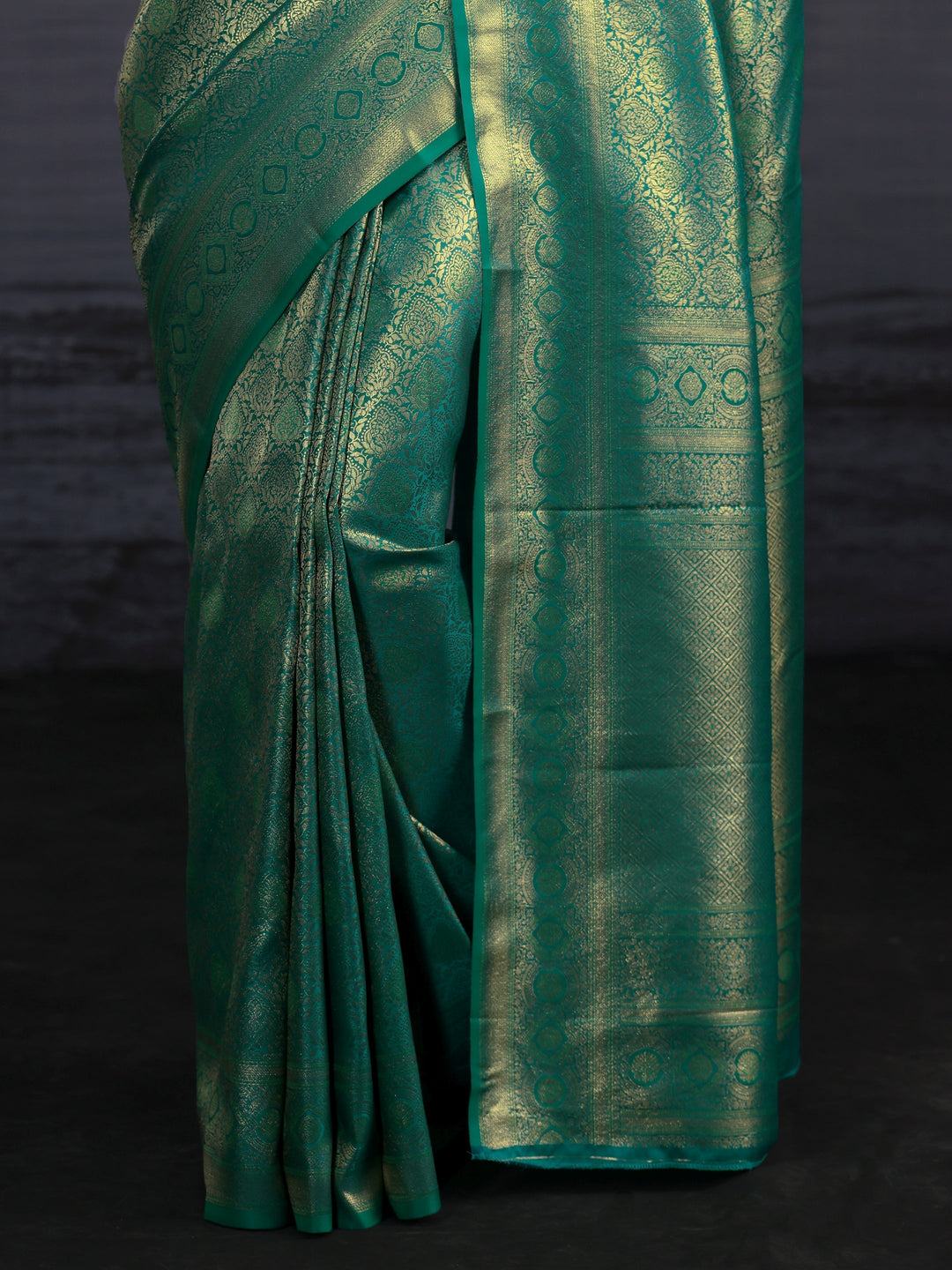 Libas Sea Green Woven Design Silk Blend Saree
