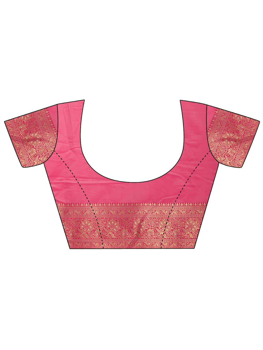 Libas Cream and Red Floral Woven Design Silk Blend Tassel Saree