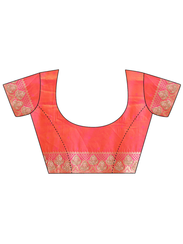 Libas Art Pink Woven Design Silk Blend Saree with Embellishments