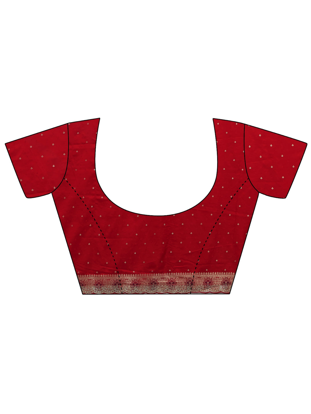 Libas Art Crimson Red Floral Woven Design Satin Saree with Embellishments