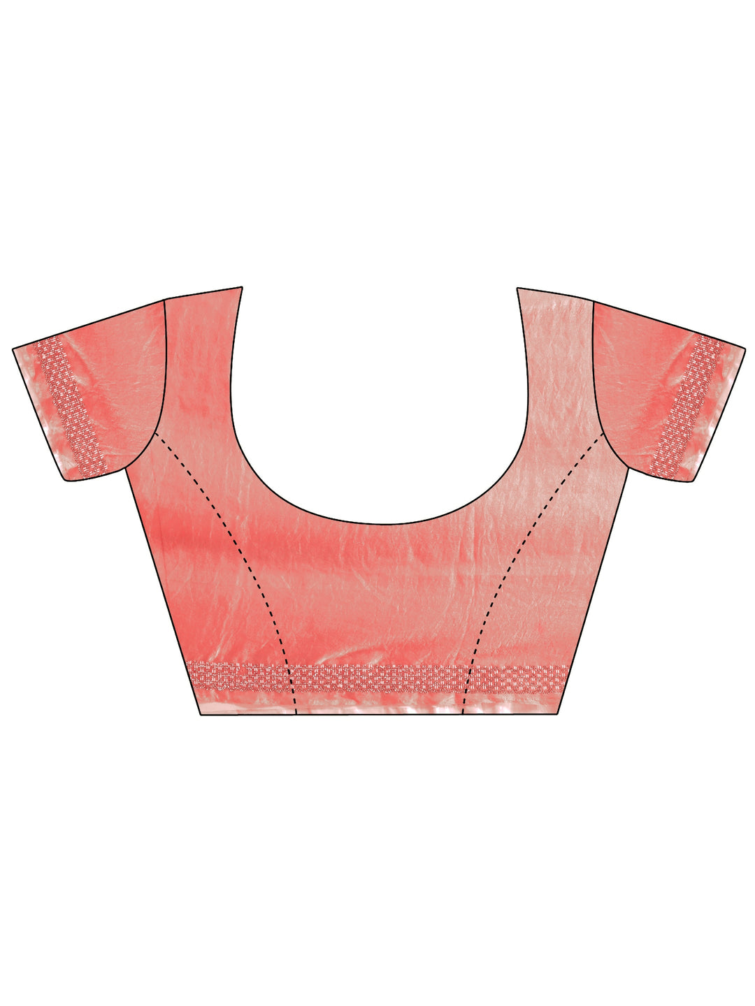 Libas Coral Pink Embellished Tissue Saree