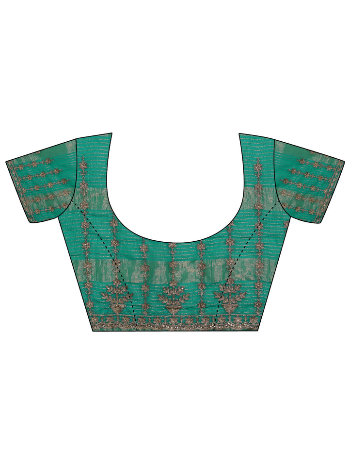 Libas Green Embroidered Georgette Saree