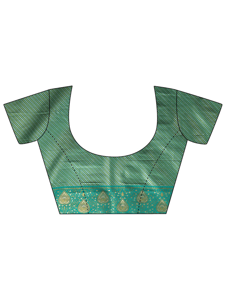 Libas Mustard Leaf Woven Design Brocade Saree