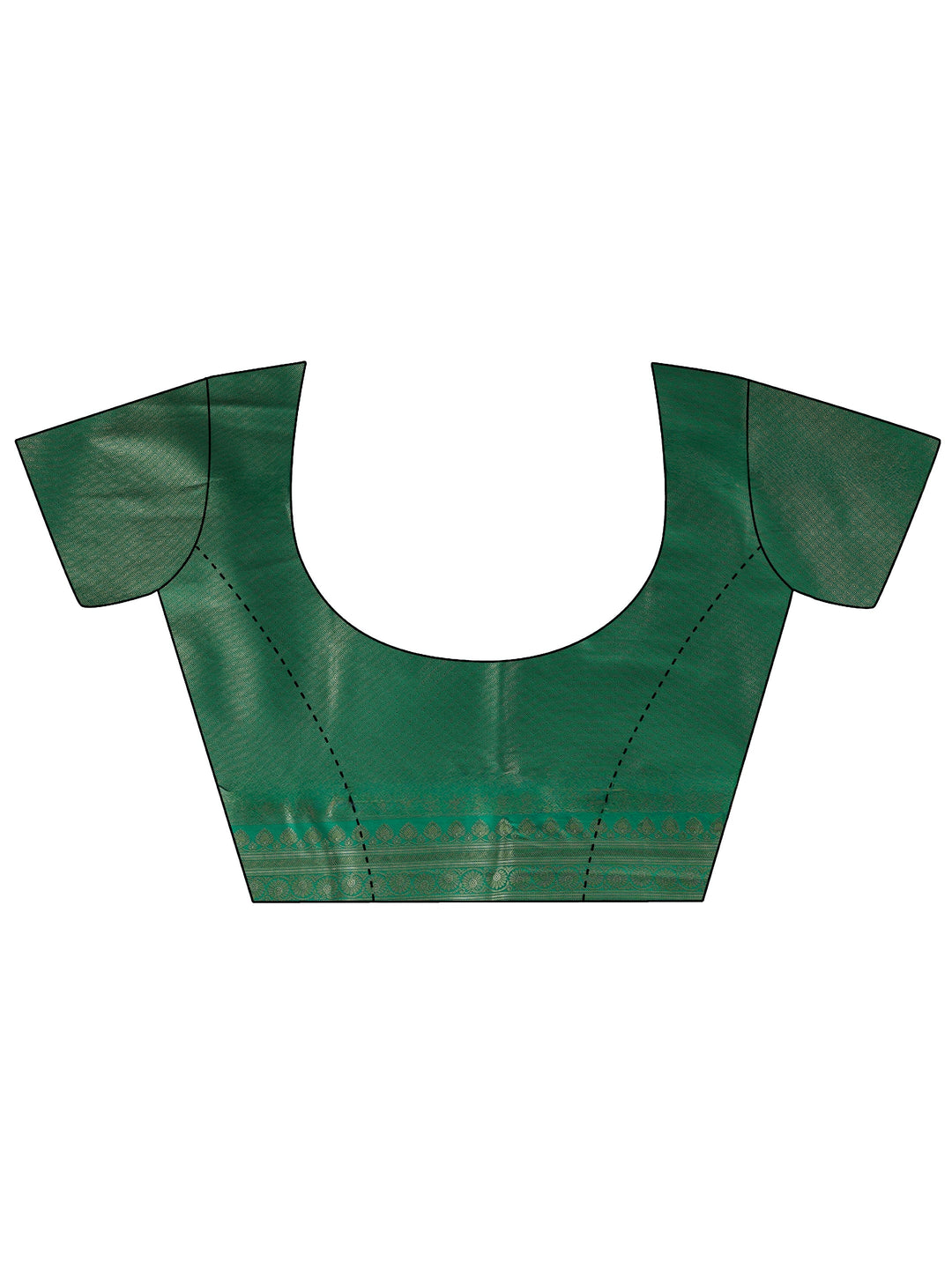 Libas Light Green and Dark Green Floral Woven Design Silk Blend Saree