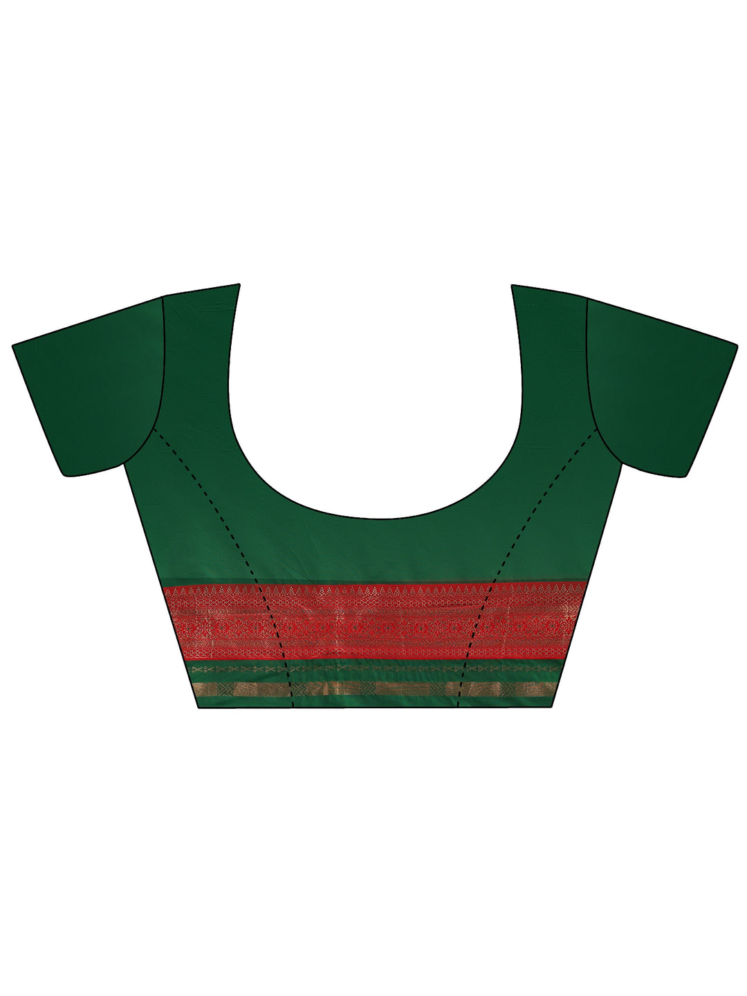 Libas Green and Red Woven Design Silk Blend Saree