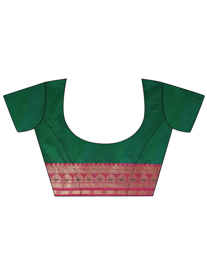 Libas Emerald Green Banarasi Silk Blend Saree