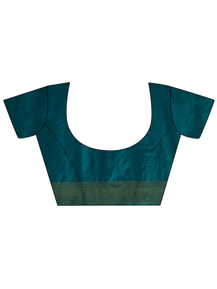 Libas Teal Green Woven Design Silk Blend Saree