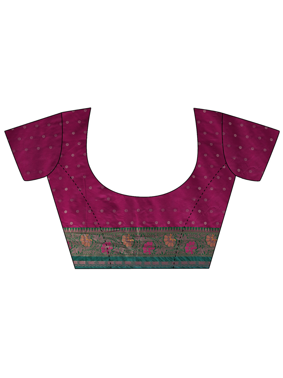 Libas Purple and Green Woven Design Silk Blend Saree