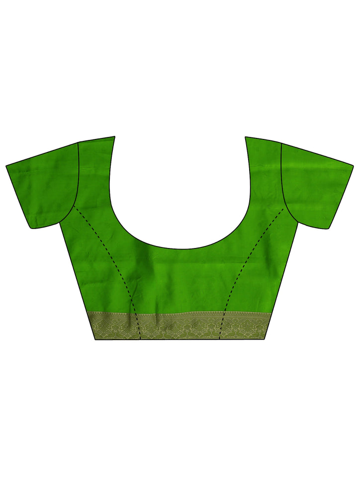 Libas Beige and Green Woven Design Silk Blend Saree