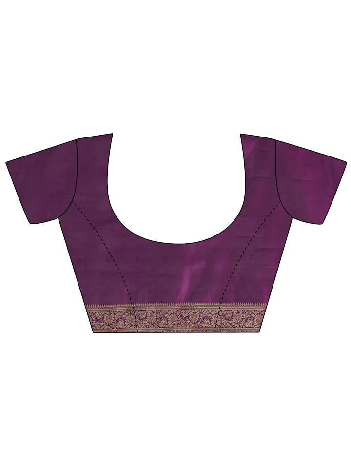 Libas Beige and Purple Banarasi Silk Blend Saree