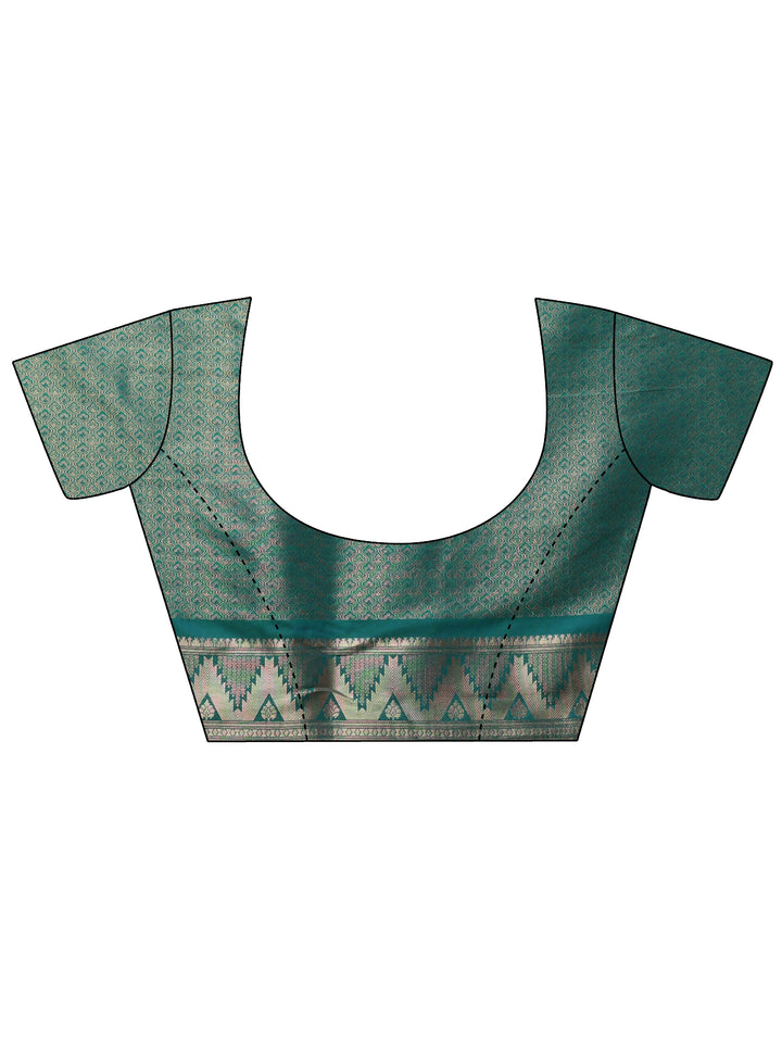 Libas Blue Ethnic Woven Design Silk Blend Tassel Saree