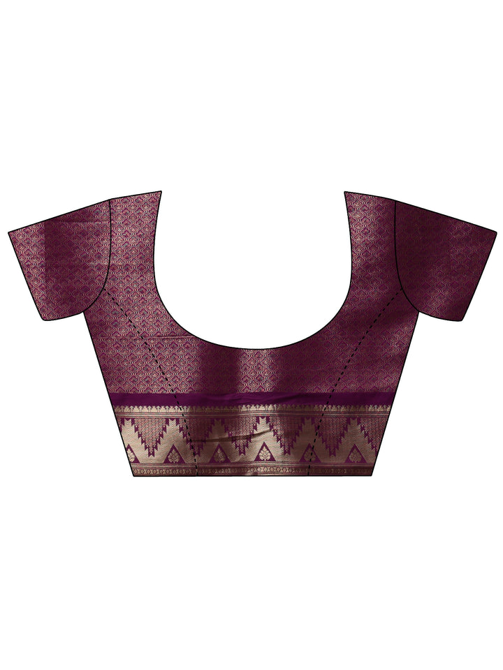 Libas Purple Ethnic Woven Design Silk Blend Tassel Saree