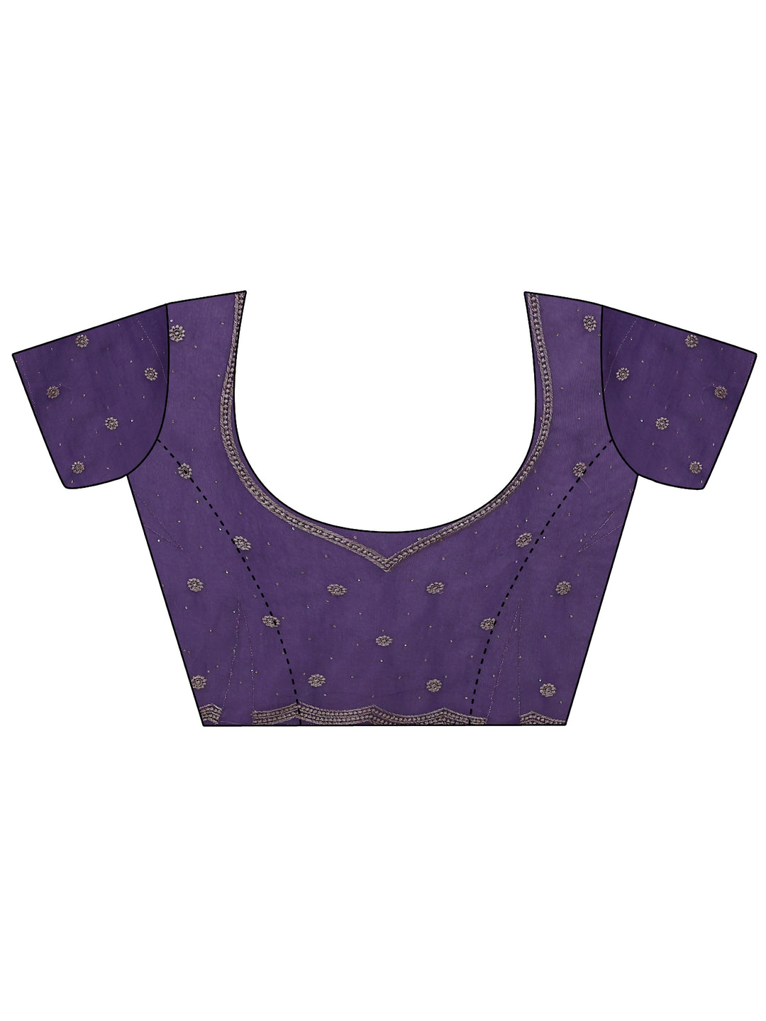 Libas Imperial Purple Floral Embroidered Net Saree