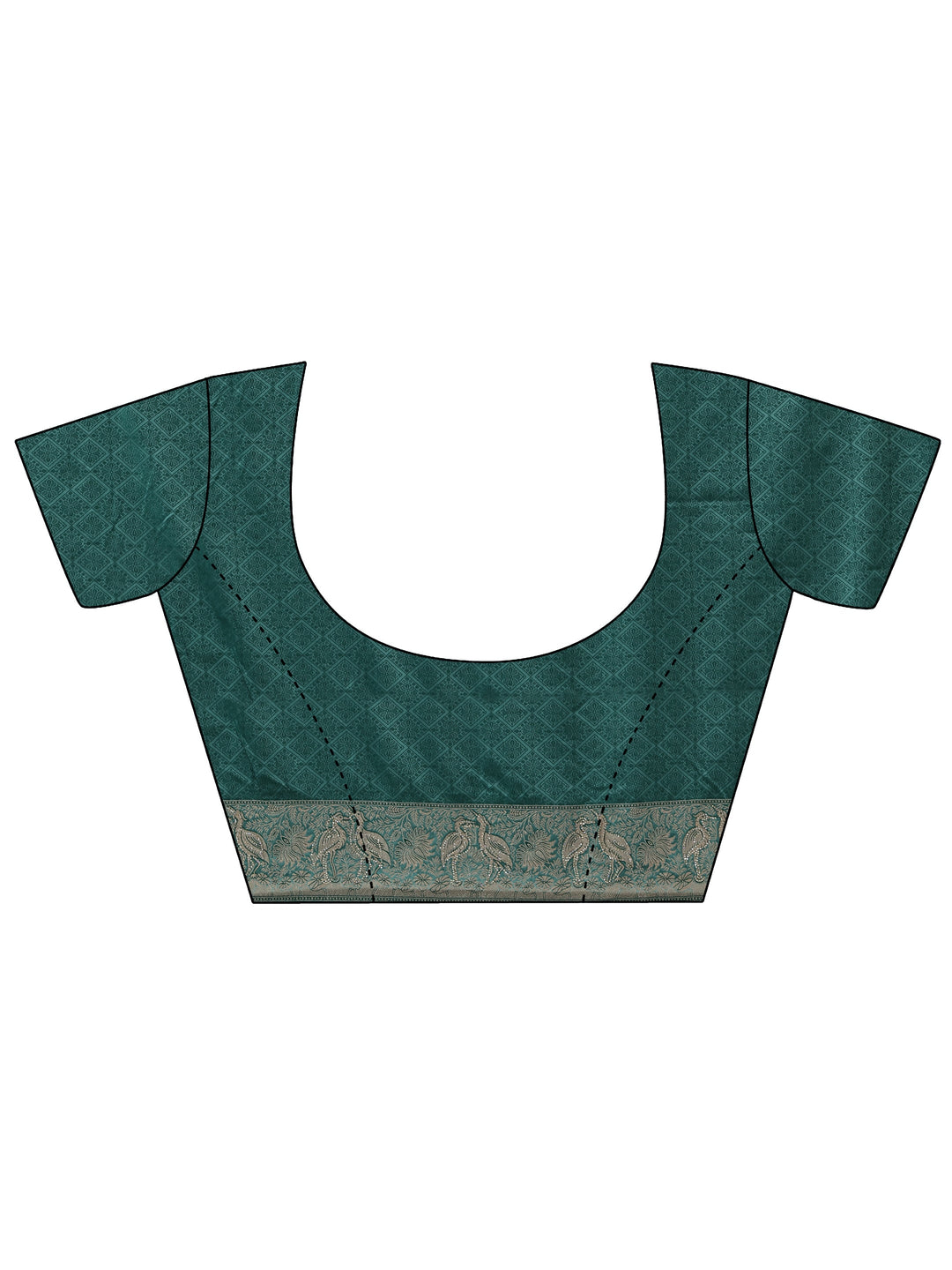 Libas Art Teal Blue Ethnic Woven Design Satin Saree