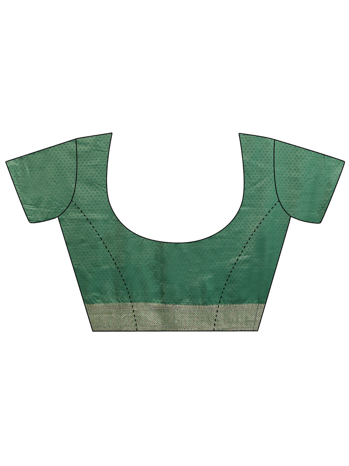 Libas Sage Green Ethnic Woven Design Silk Blend Tassel Saree